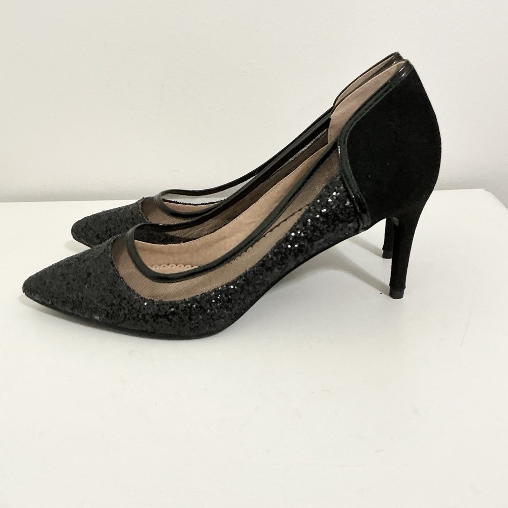 JC Journee Collection Kalani Womens‎ Pumps 3" Heels Shoes Size 10 Black Glitter
